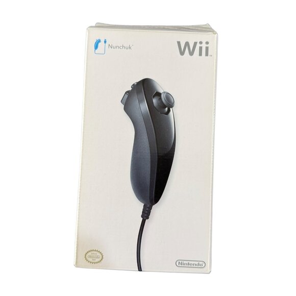 Nintendo Wii Nunchuk Controller Black w/ Original Box - Picture 1 of 8